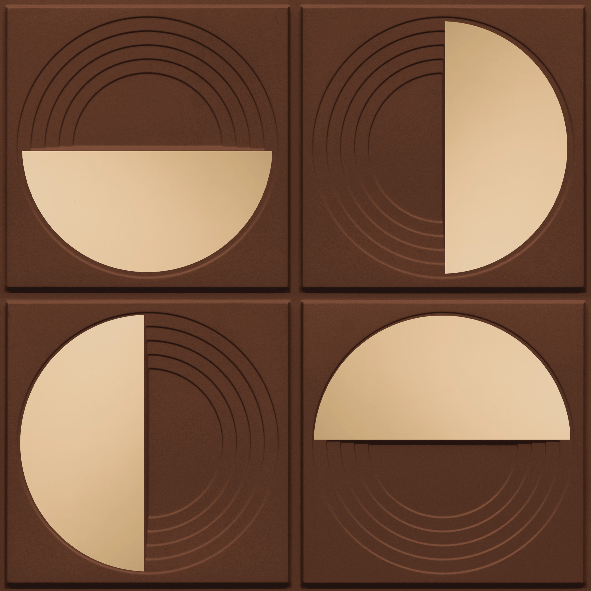 Peel and Stick Acrylic Mirror Color Copper – For Design No – 2006 Orbit Layers