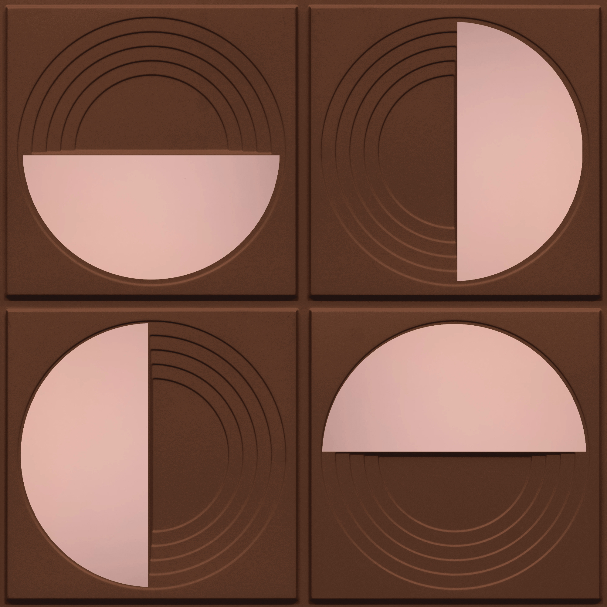 Peel and Stick Acrylic Mirror Color Rose Gold – For Design No – 2006 Orbit Layers