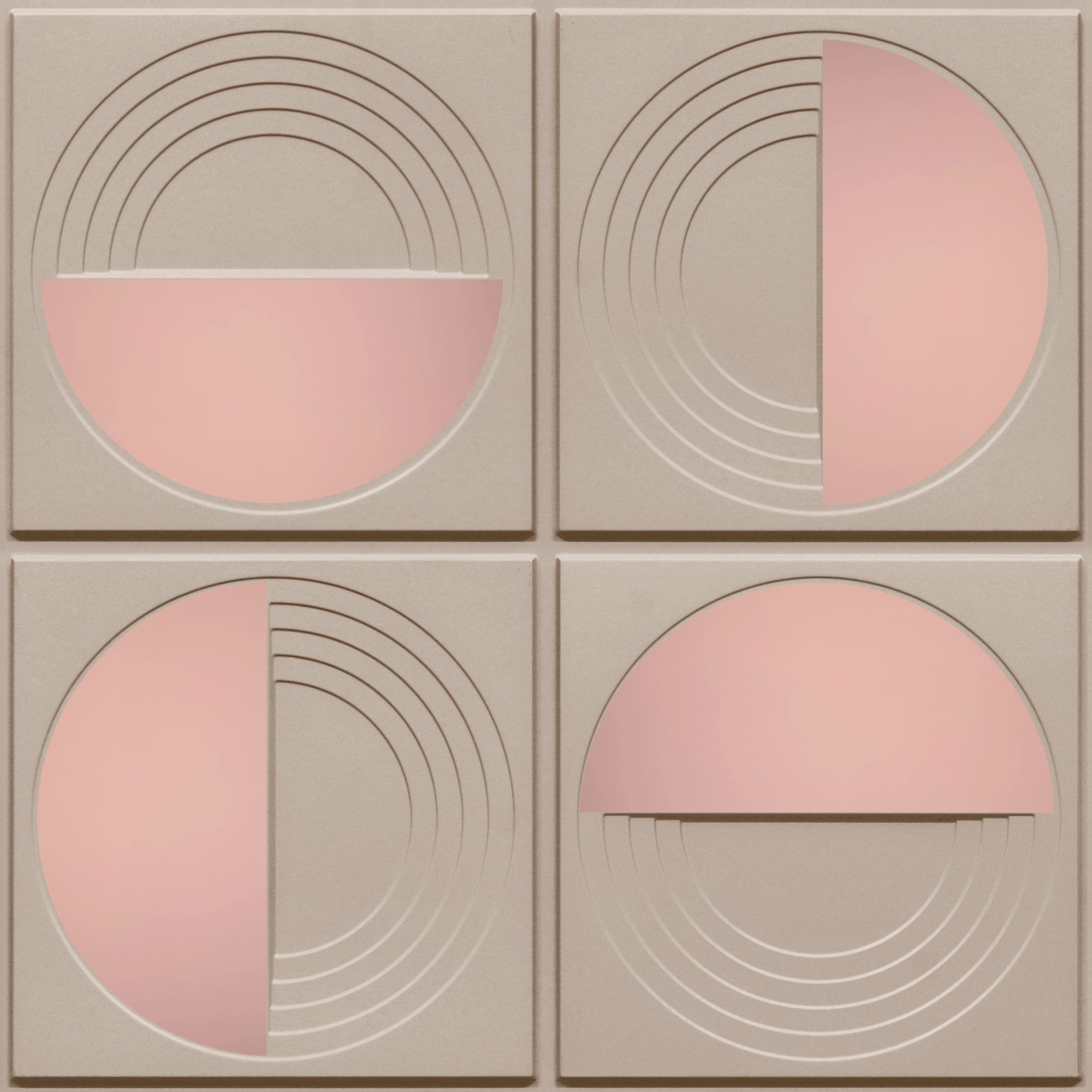 Peel and Stick Acrylic Mirror Color Rose Gold – For Design No – 2006 Orbit Layers