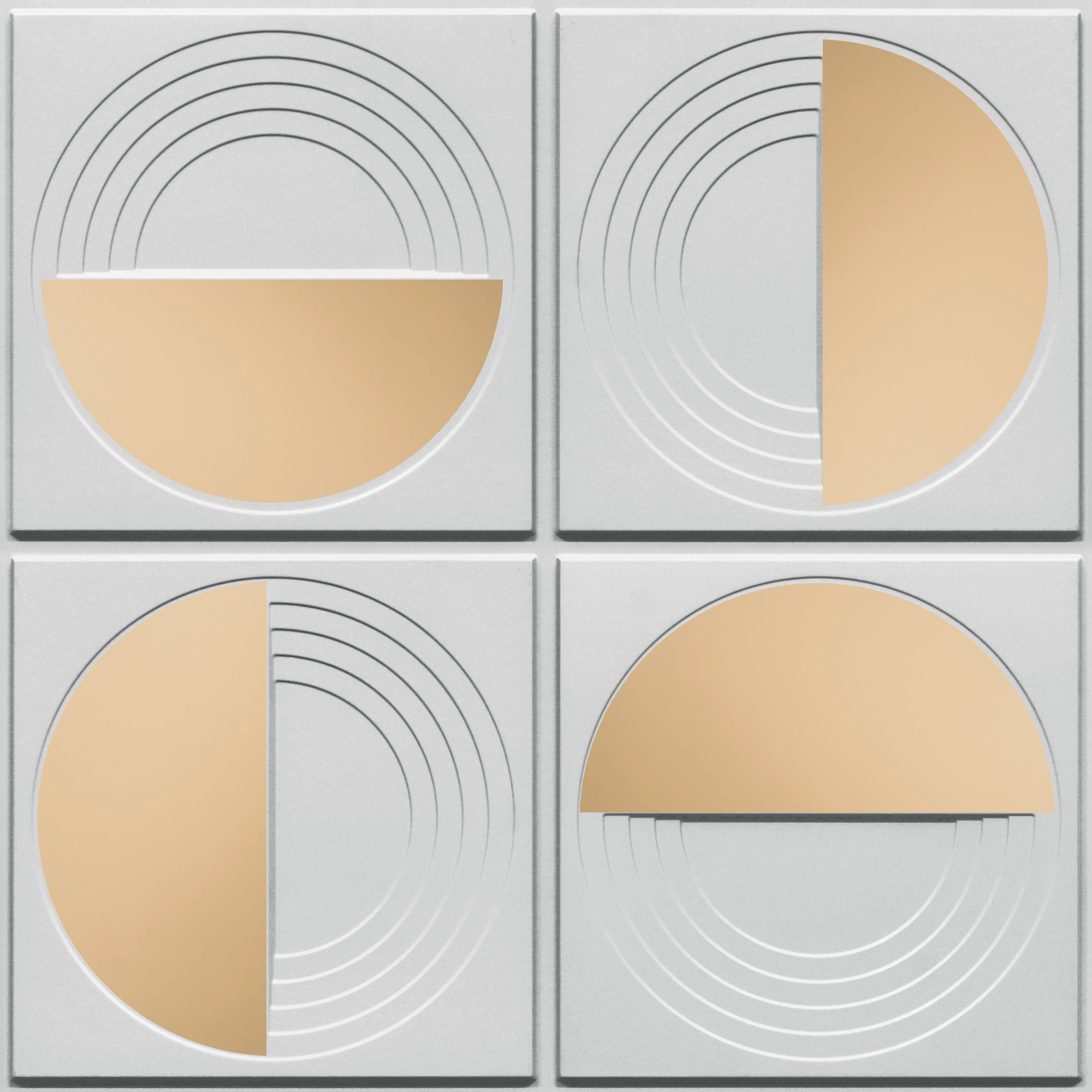 Peel and Stick Acrylic Mirror Color Copper – For Design No – 2006 Orbit Layers