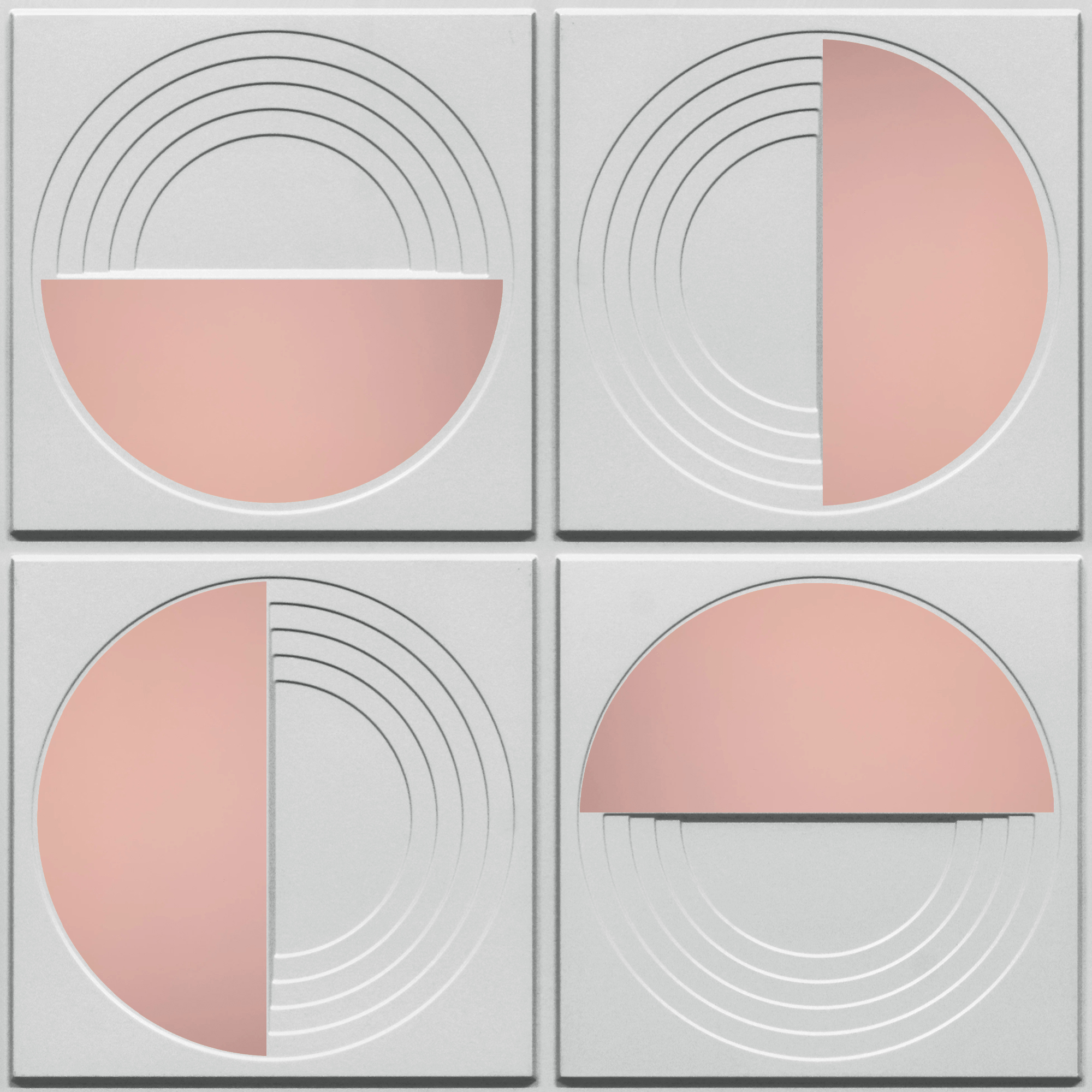 Peel and Stick Acrylic Mirror Color Rose Gold – For Design No – 2006 Orbit Layers