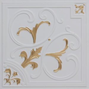 204-Ornate-White Matt Gold-Glue Up and Grid Both