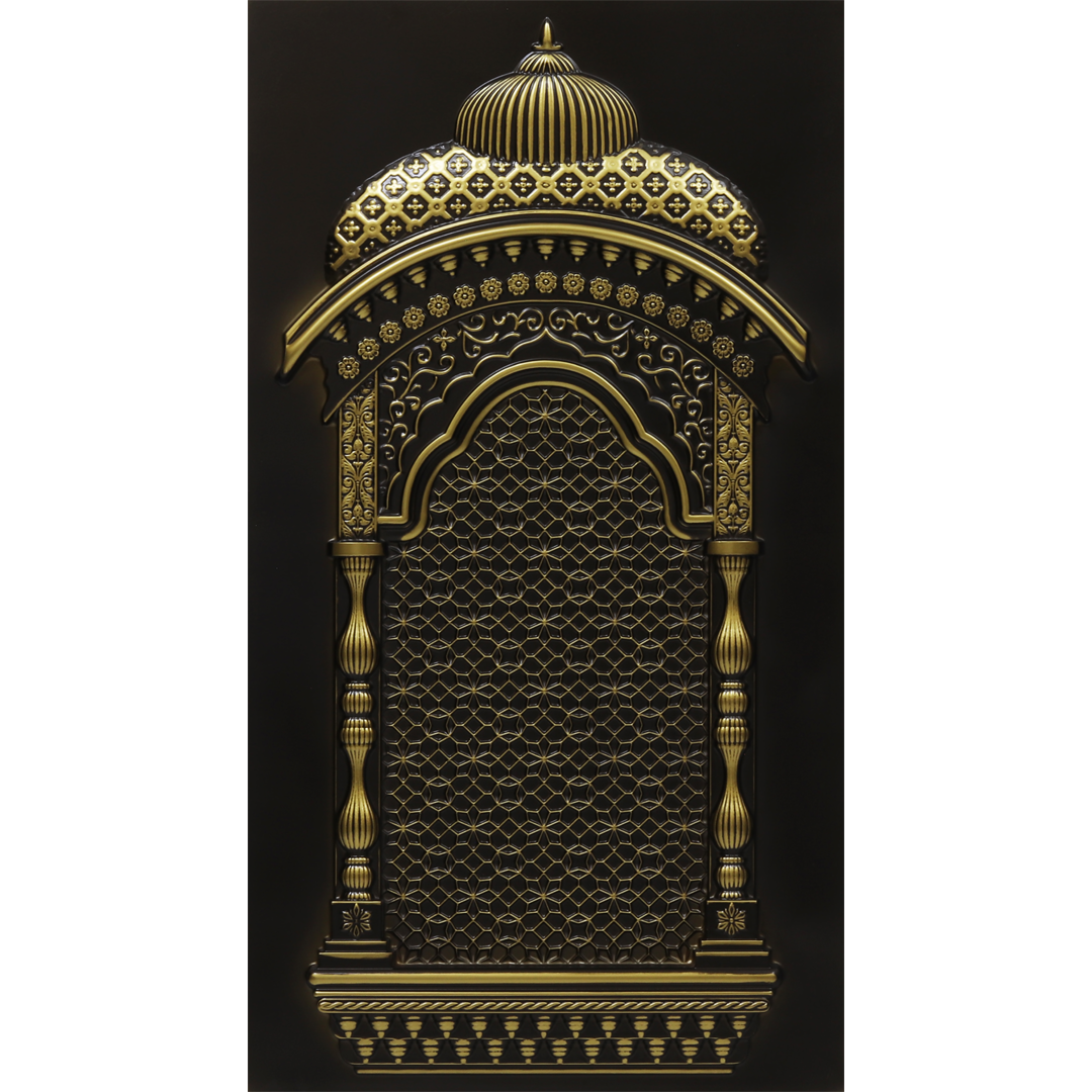 ZHB-01-Majestic Jharokha-Antique Brass-Glue Up Only