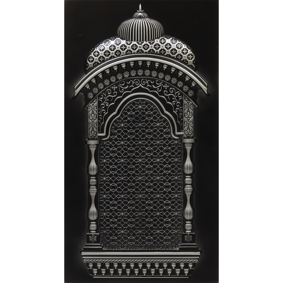 ZHB-01-Majestic Jharokha-Antique Silver-Glue Up Only
