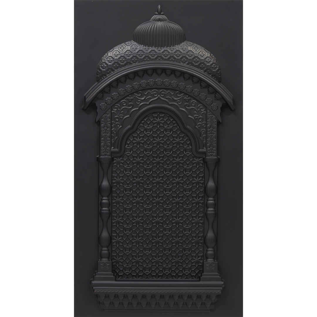 ZHB-01-Majestic Jharokha-Black-Glue Up Only