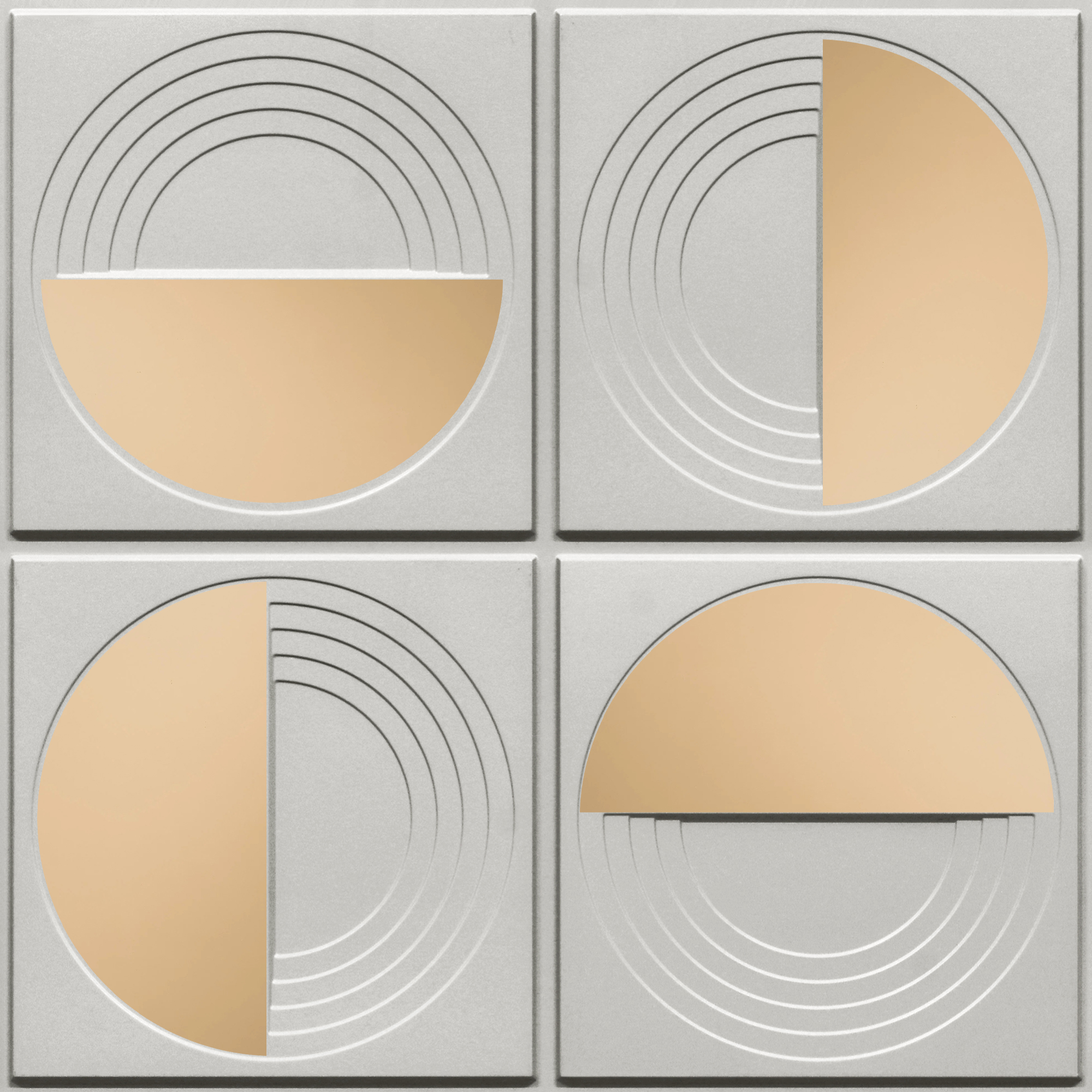 Peel and Stick Acrylic Mirror Color Copper – For Design No – 2006 Orbit Layers