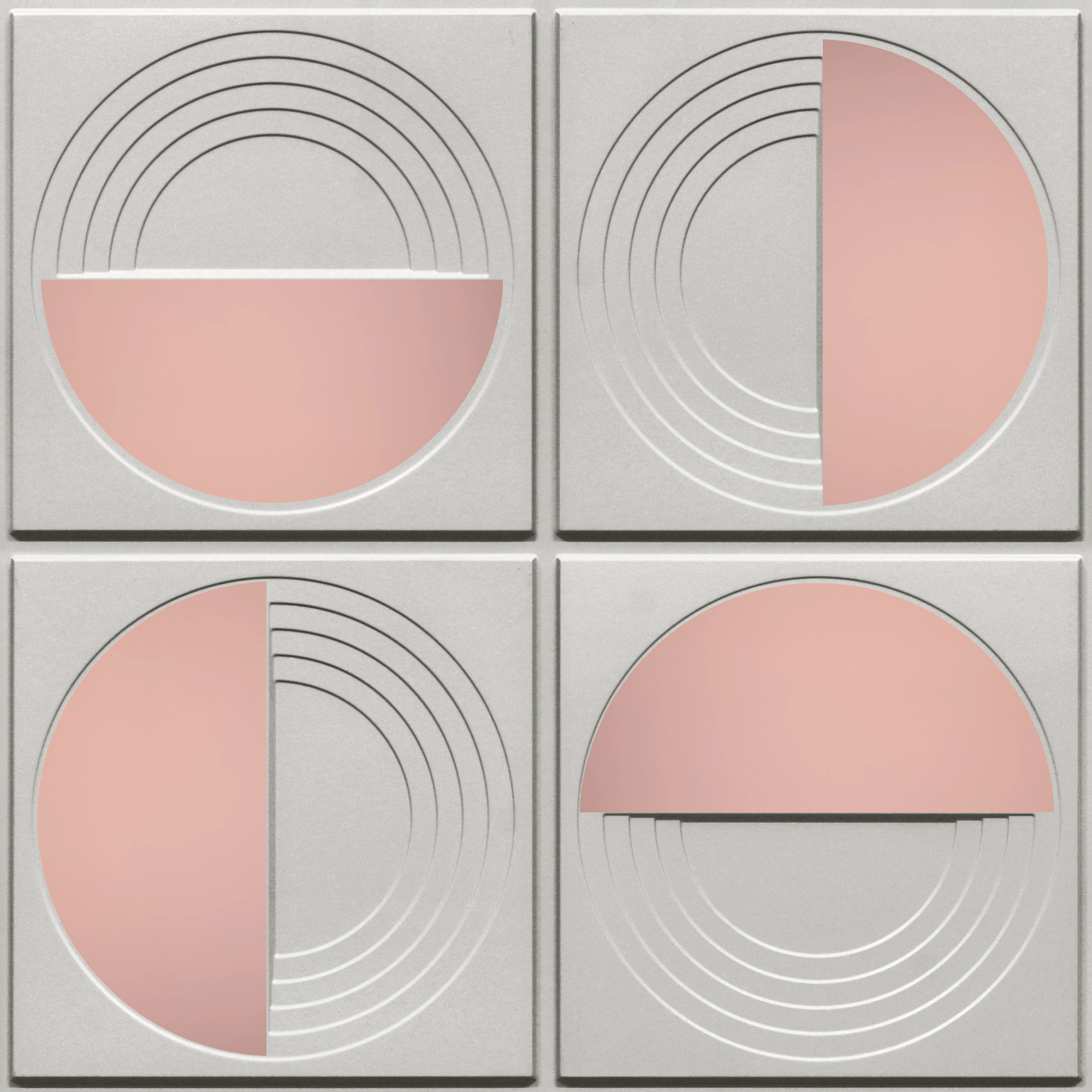 Peel and Stick Acrylic Mirror Color Rose Gold – For Design No – 2006 Orbit Layers