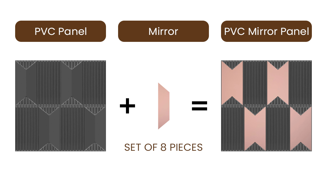 Peel and Stick Acrylic Mirror Color Rose Gold – For Design No – 2002 Chevron Crest