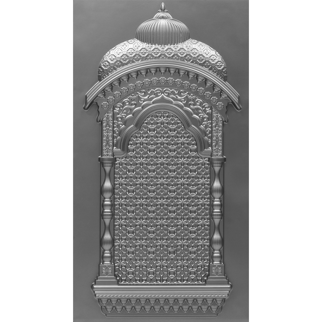 ZHB-01-Majestic Jharokha-Silver-Glue Up Only
