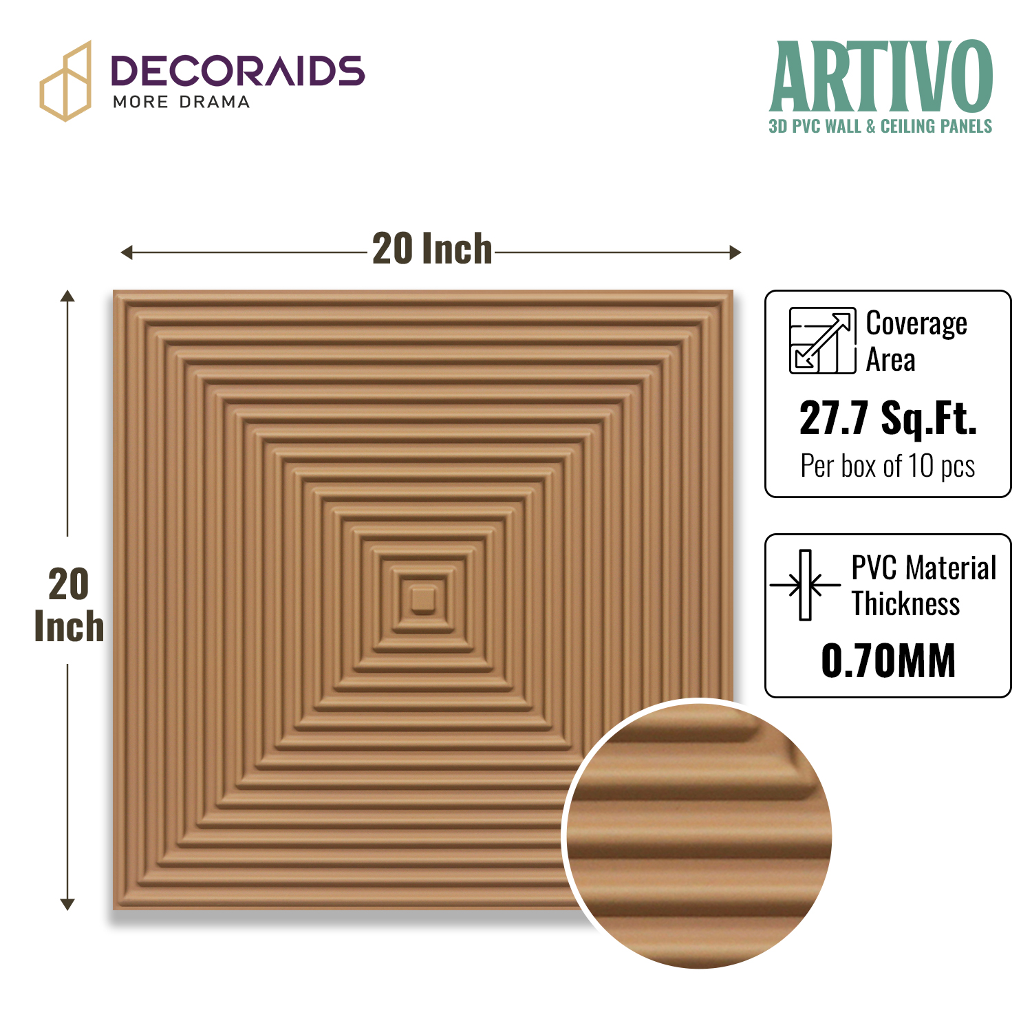 2014-Square Vortex-Brown Candy-Peel and Stick