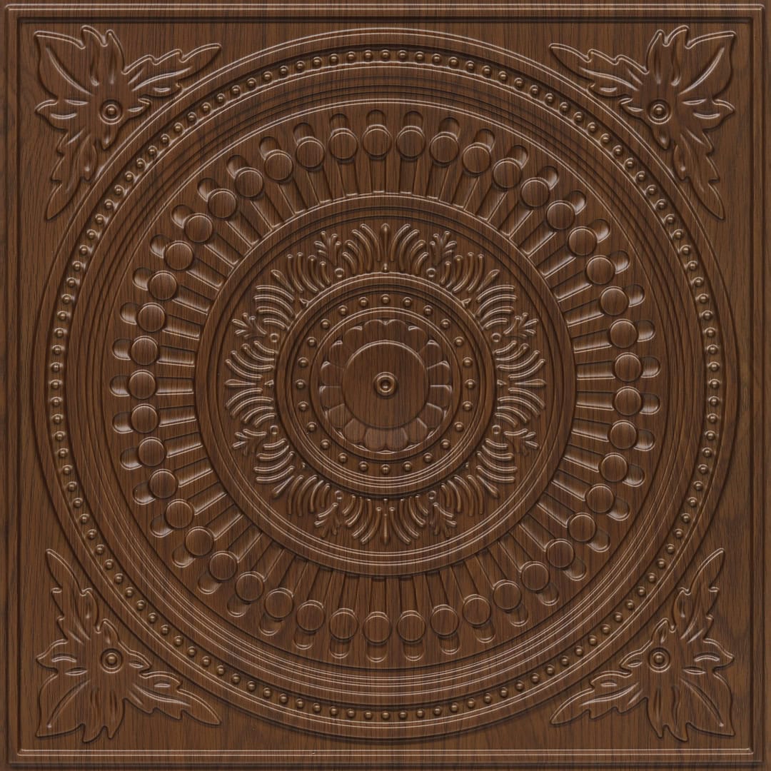 2012-Ornate Circle-American Wallnut-Peel and Stick
