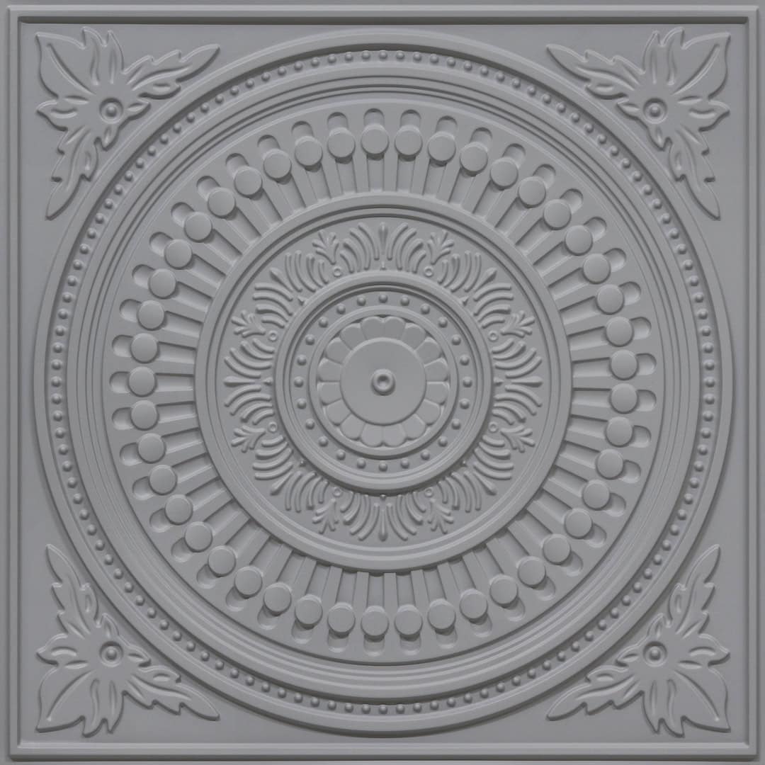 2012-Ornate Circle-Olive Grey-Peel and Stick