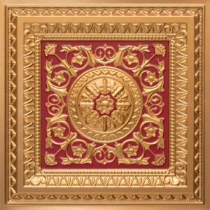 223-Heritage Charm-Gold - Red - Red - Glue Up and Grid Both