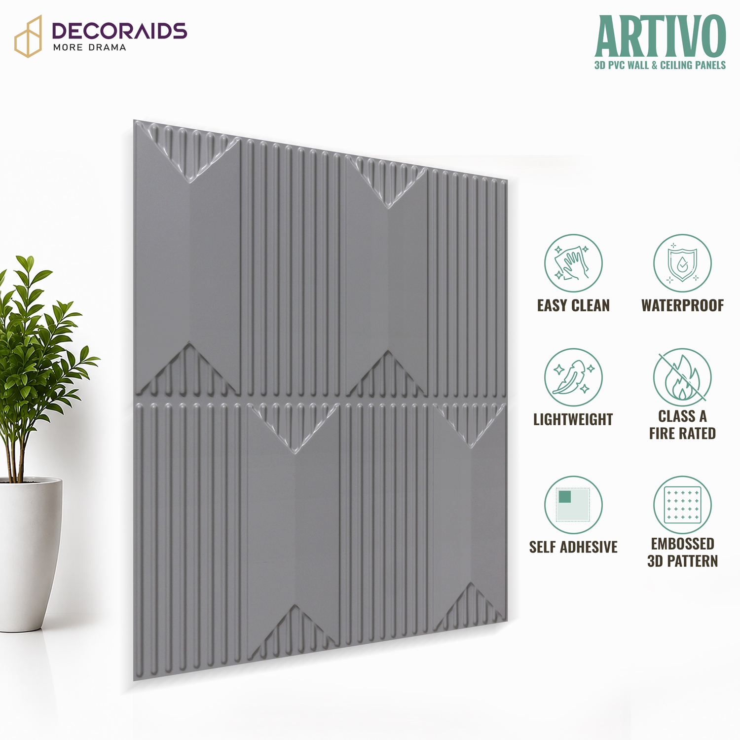 2002-Chevron Crest-Olive Grey-Peel and Stick