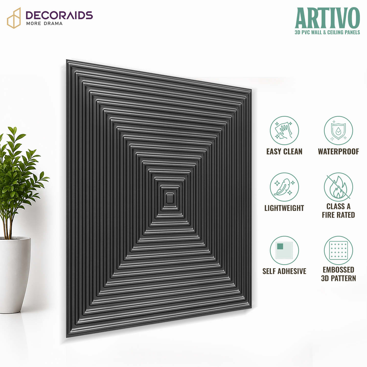 2014-Square Vortex-Metallic Grey-Peel and Stick