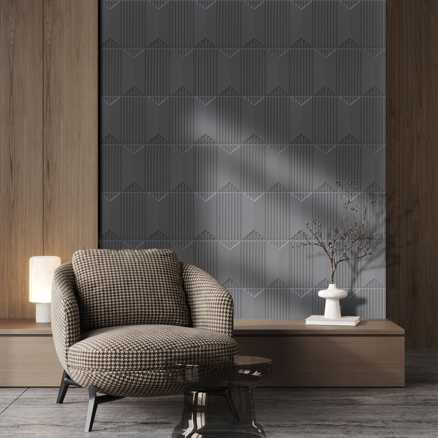 2002-Chevron Crest-Olive Grey-Peel and Stick