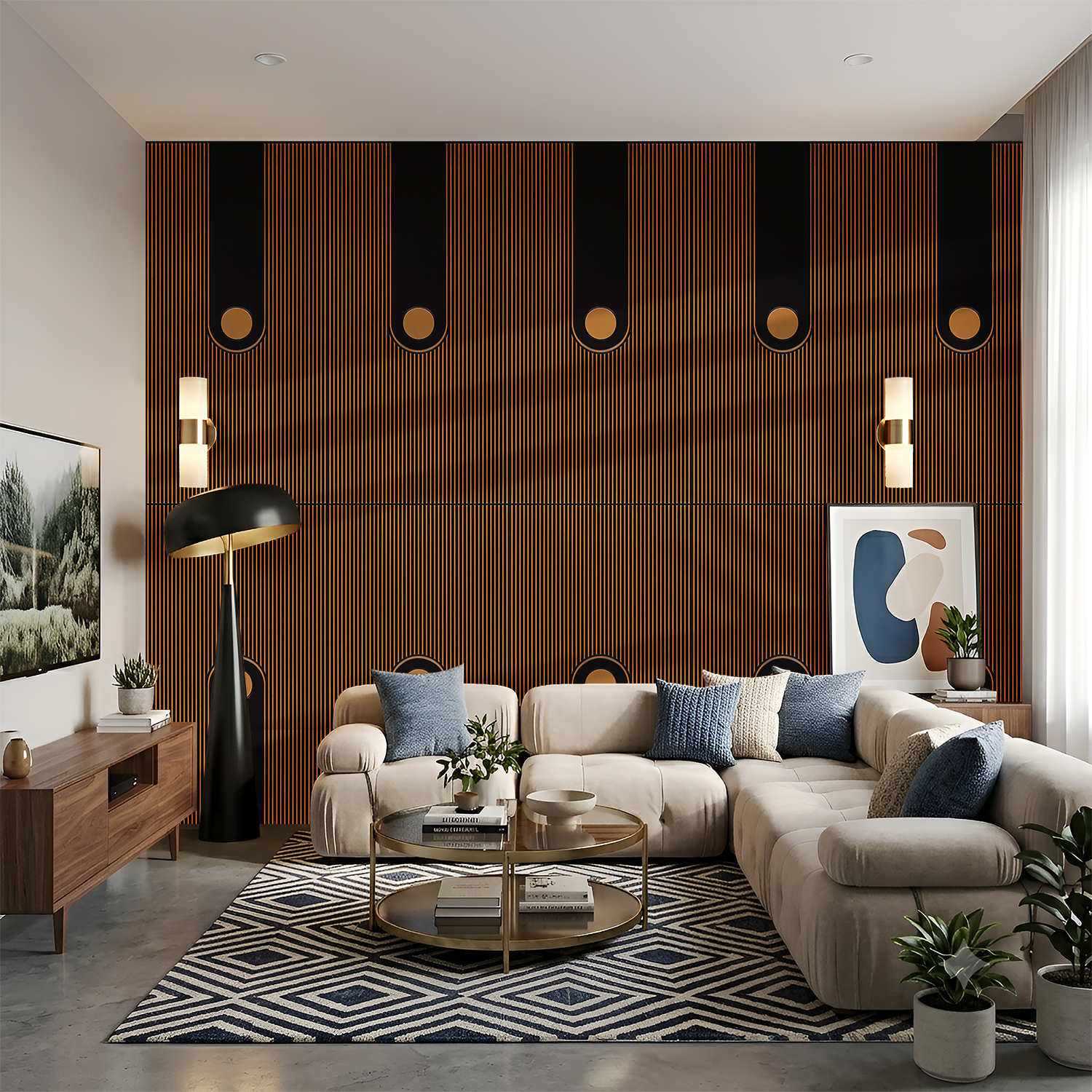 4003-Archline Modern-Antique Gold-Peel And Stick