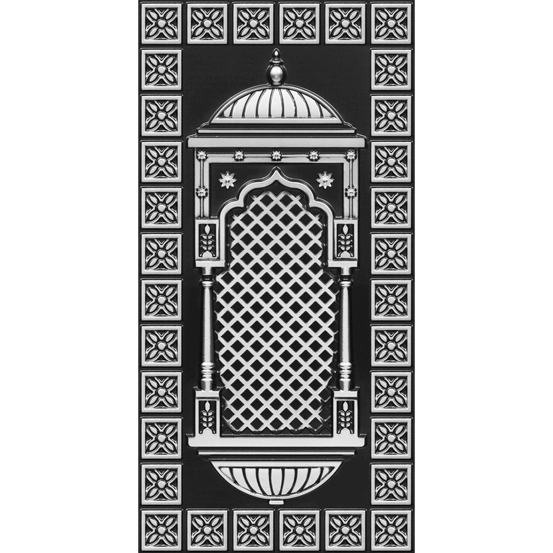 ZHB-03-Majestic Jharokha-Antique Silver-Glue Up Only