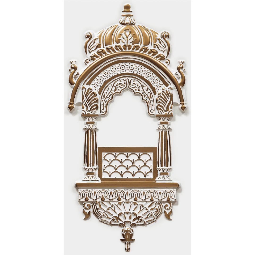 ZHB-02-Majestic Jharokha-Antique White-Glue Up Only
