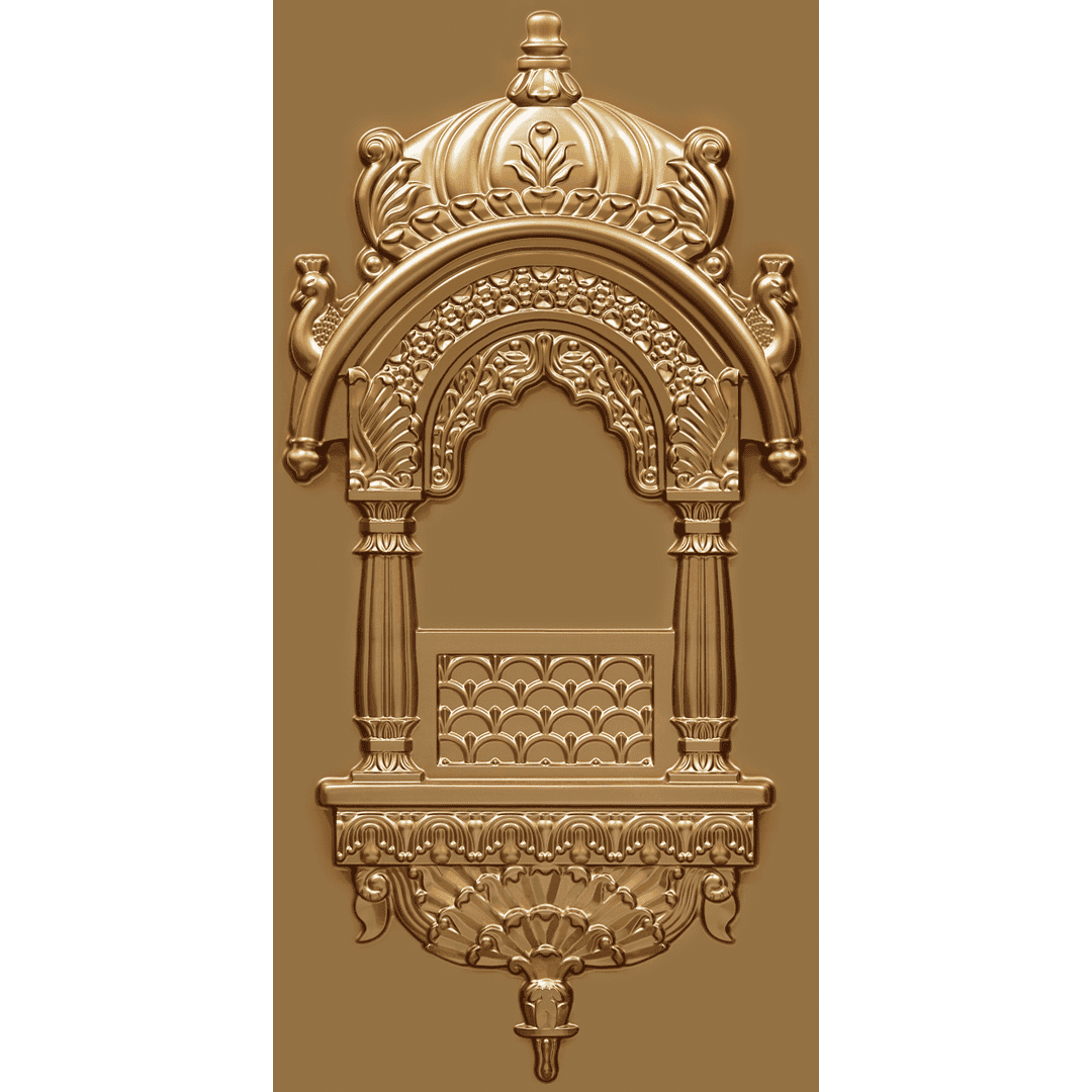 ZHB-02-Majestic Jharokha-Gold-Glue Up Only