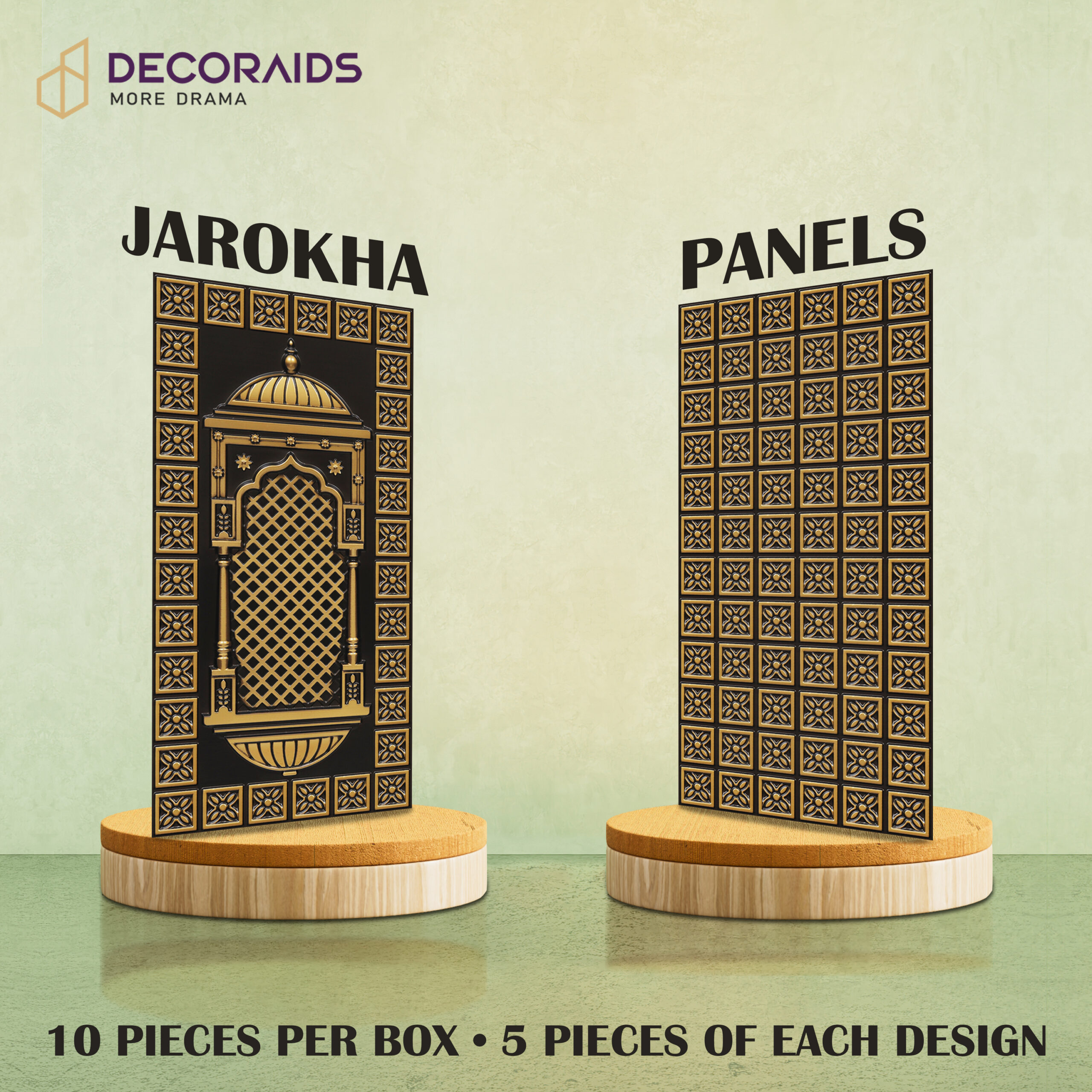 ZHB-03-Majestic Jharokha-Antique Gold-Glue Up Only