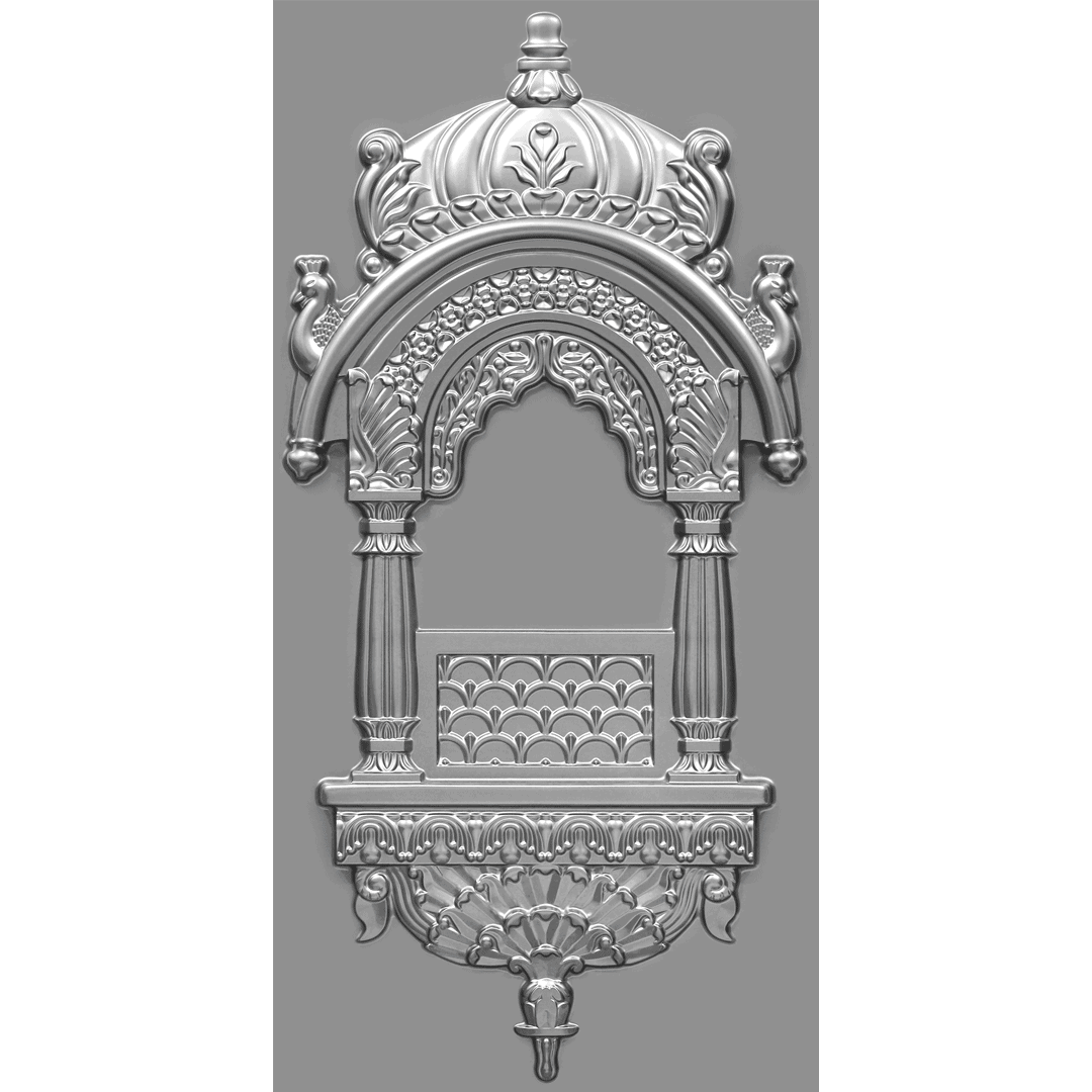 ZHB-02-Majestic Jharokha-Silver-Glue Up Only