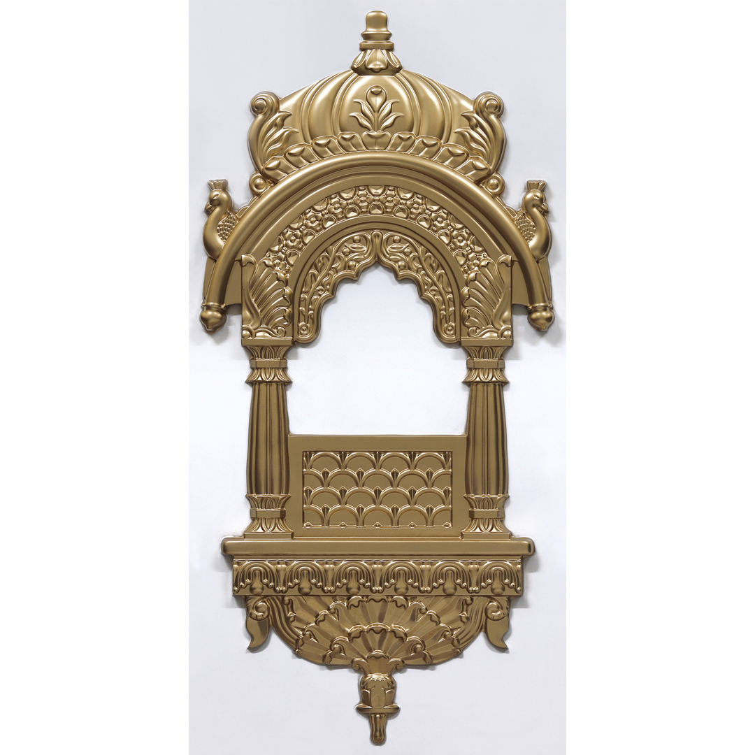 ZHB-02-Majestic Jharokha-White Matt Gold-Glue Up Only