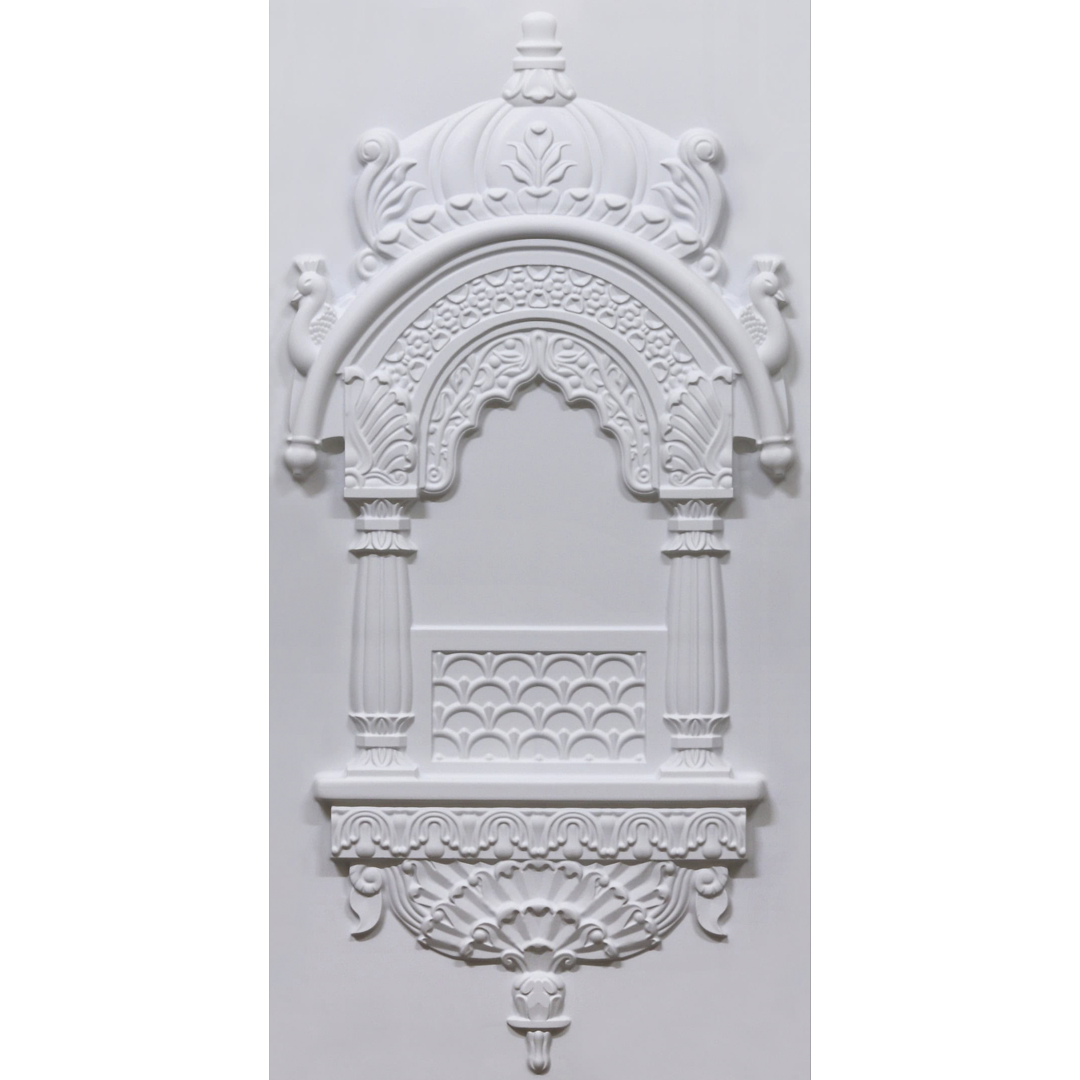 ZHB-02-Majestic Jharokha-White Matt-Glue Up Only