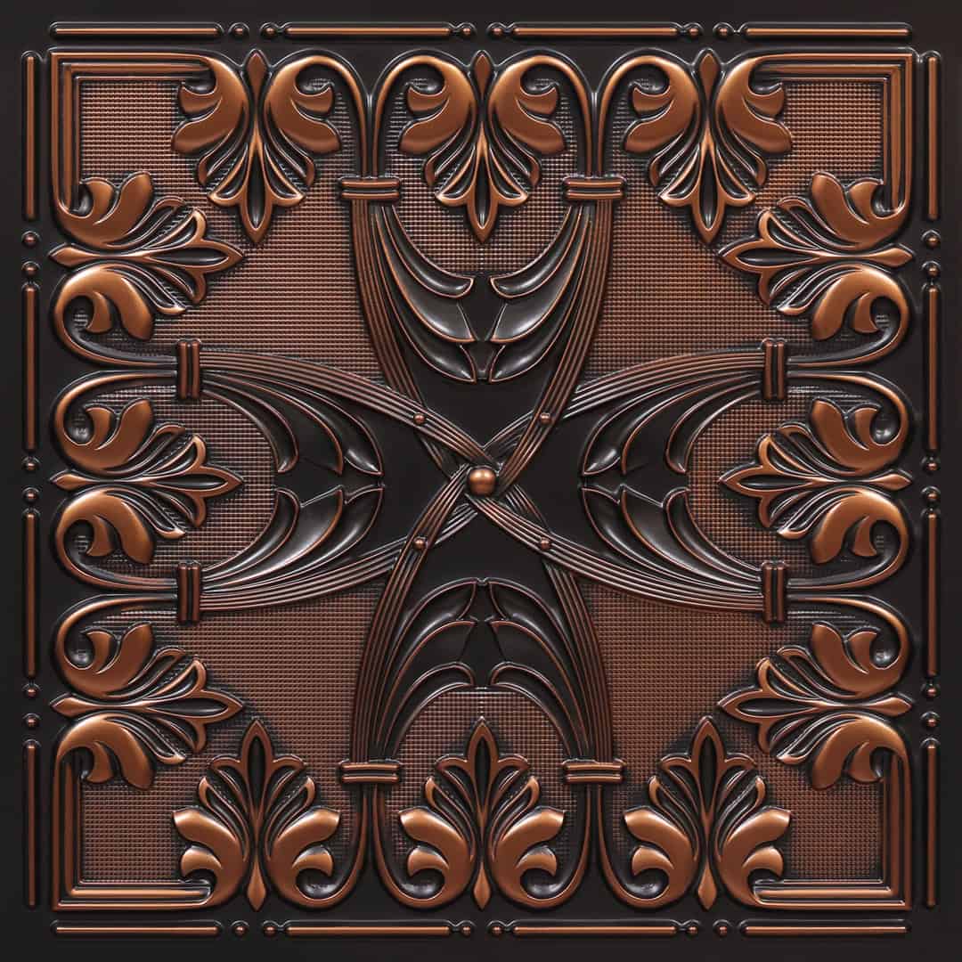 383-Noble Flourish-Antique Copper-Glue Up and Grid Both