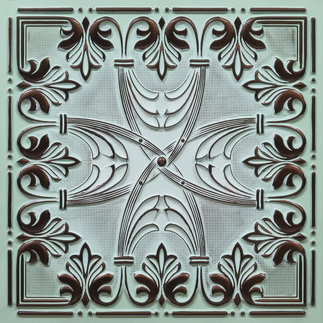 383-Noble Flourish-Aqua Tin-Glue Up and Grid Both