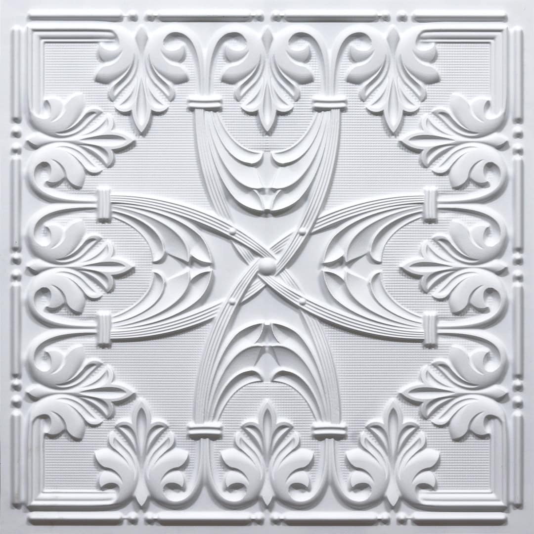 383-Noble Flourish-White Matt-Glue Up and Grid Both
