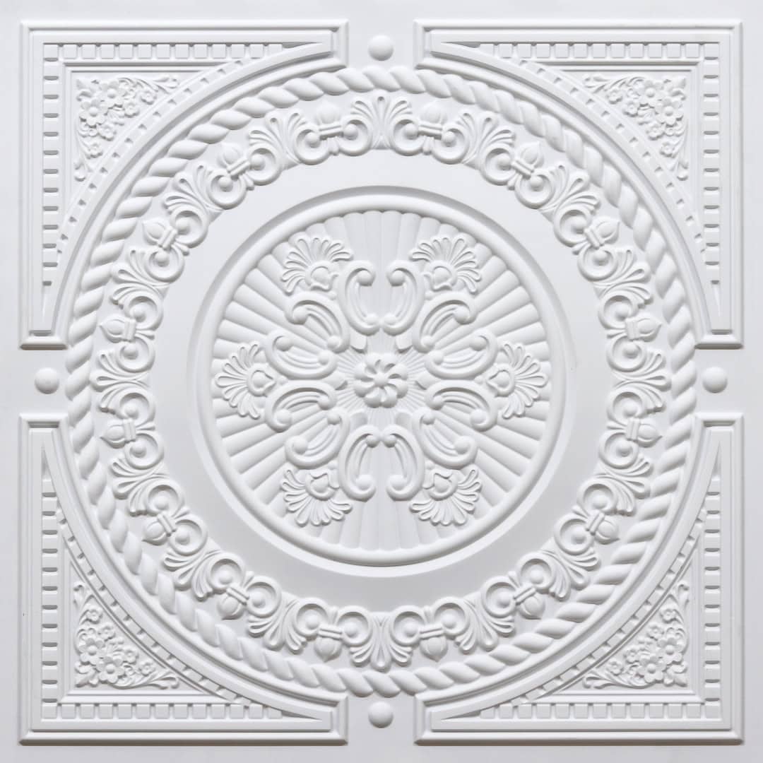 384-Royal Medallion-White Matt-Glue Up and Grid Both