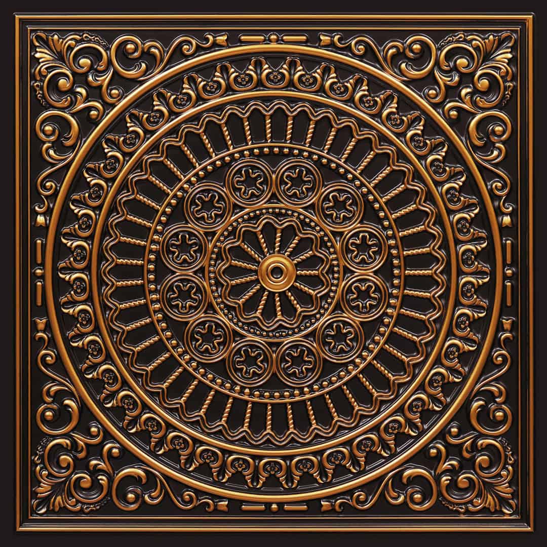 386-Grand Mandala-Antique Copper-Glue Up and Grid Both