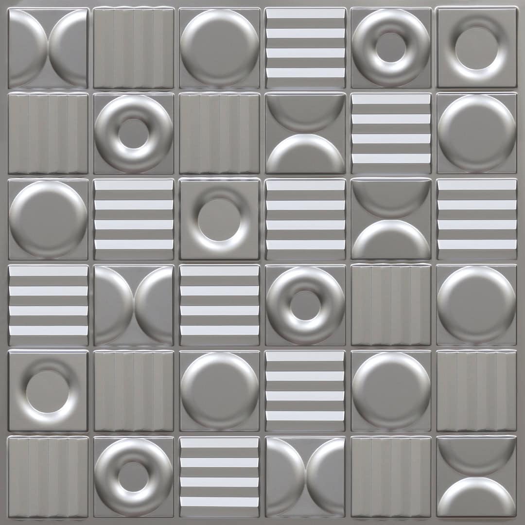 398-Urban Mosaic-Silver-Glue Up Only