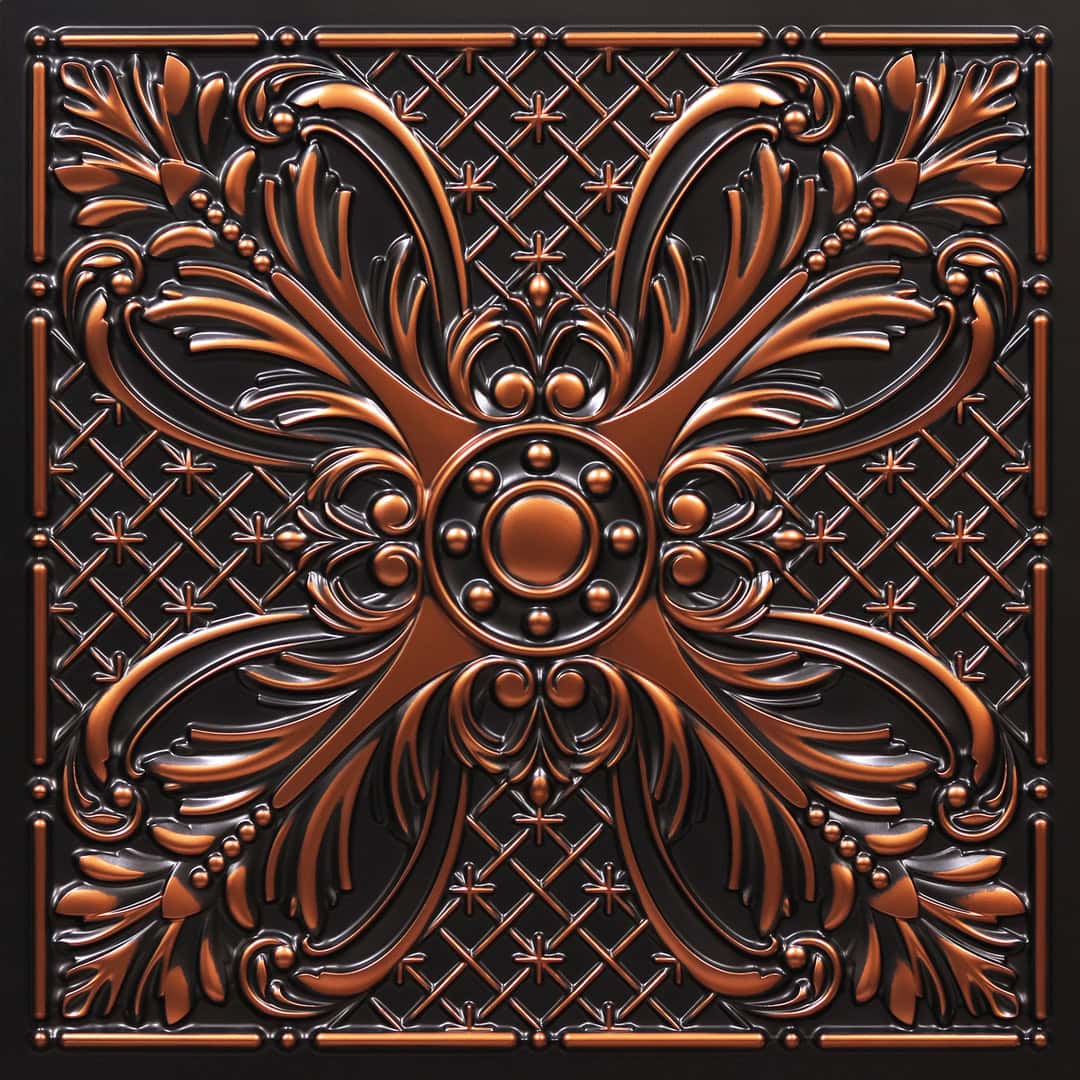 390-Royal Acanthus-Antique Copper-Glue Up and Grid Both