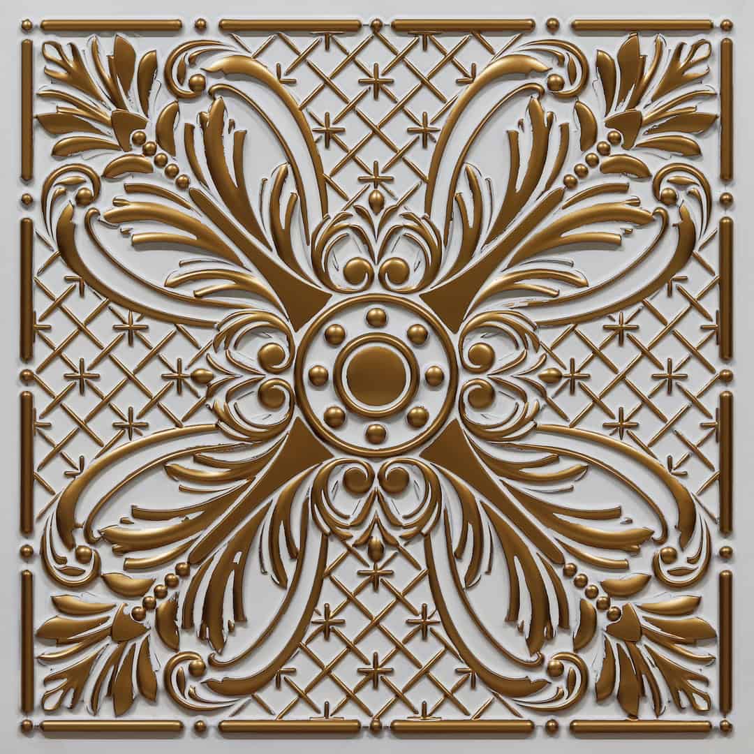 390-Royal Acanthus-Antique White-Glue Up and Grid Both