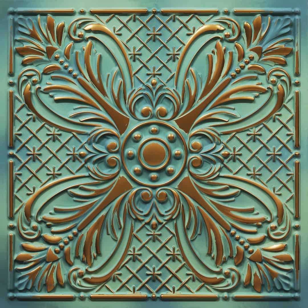 390-Royal Acanthus-Vintage Tin-Glue Up and Grid Both