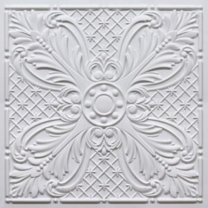 390-Royal Acanthus-White Matt -Glue Up and Grid Both