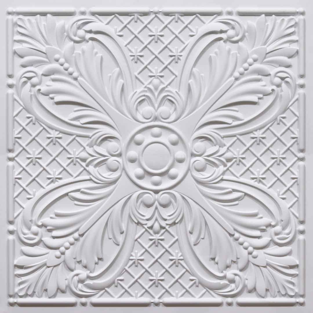 390-Royal Acanthus-White Matt -Glue Up and Grid Both