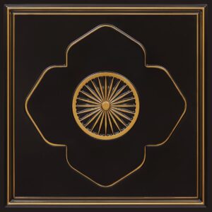 391-Royal Emblem Panel-Antique Gold-Glue Up and Grid Both
