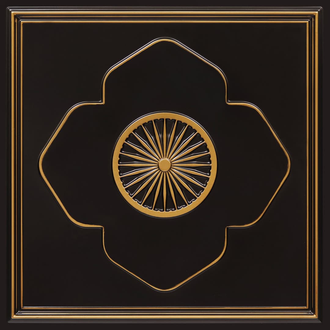 391-Royal Emblem Panel-Antique Gold-Glue Up and Grid Both