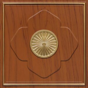 391-Royal Emblem Panel-Cherry Wood Gold-Glue Up and Grid Both
