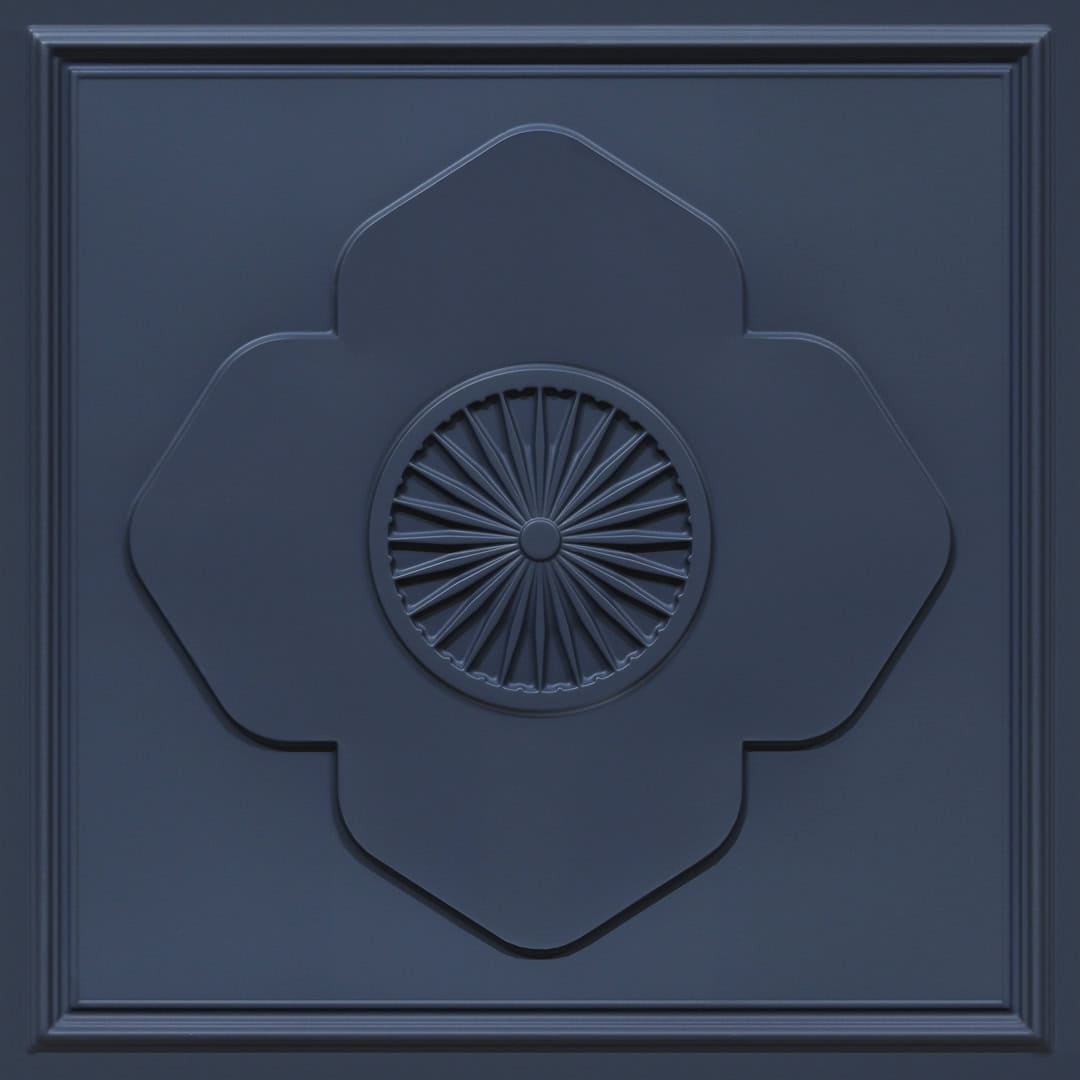 391-Royal Emblem Panel-Needlepoint Navy-Glue Up and Grid Both