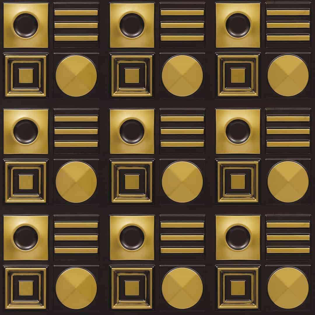 393-Geometric Rhythm-Antique Brass-Glue Up Only