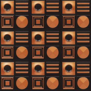 393-Geometric Rhythm-Antique Copper-Glue Up Only