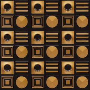 393-Geometric Rhythm-Antique Gold-Glue Up Only