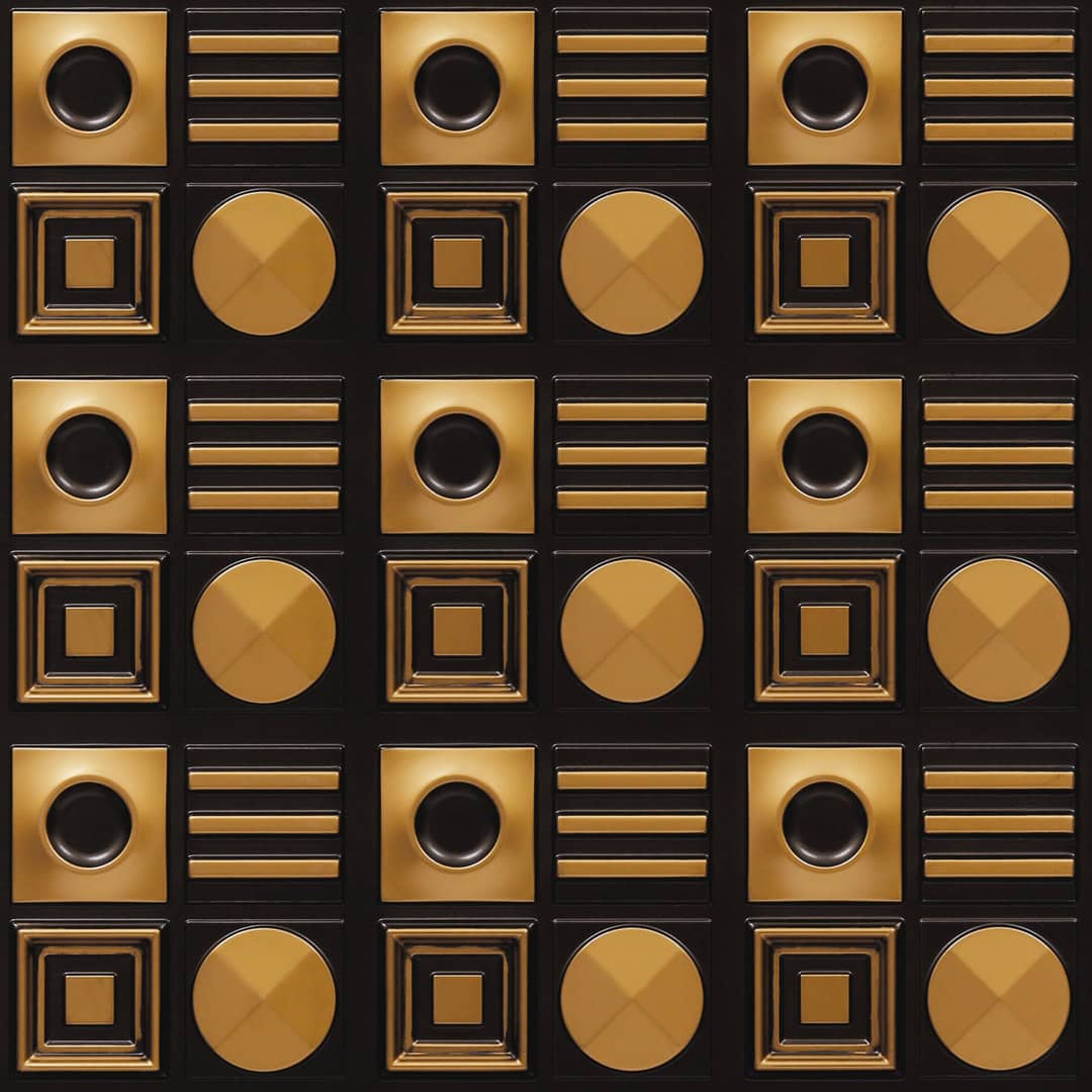 393-Geometric Rhythm-Antique Gold-Glue Up Only