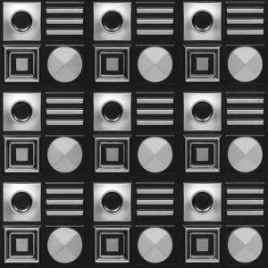 393-Geometric Rhythm-Antique Silver-Glue Up Only