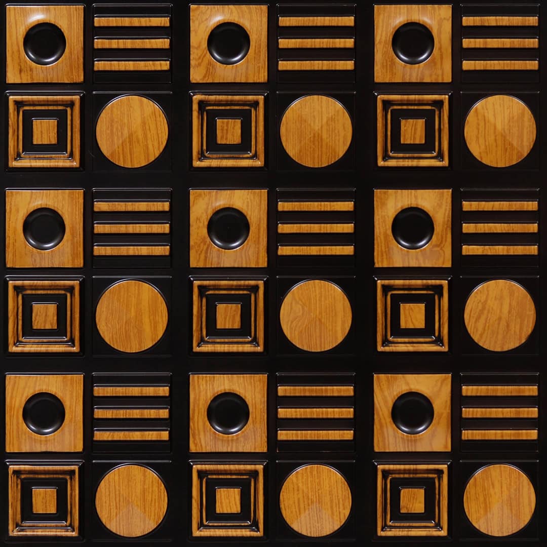 393-Geometric Rhythm-Antique Teakwood-Glue Up Only