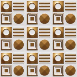 393-Geometric Rhythm-Antique White-Glue Up Only